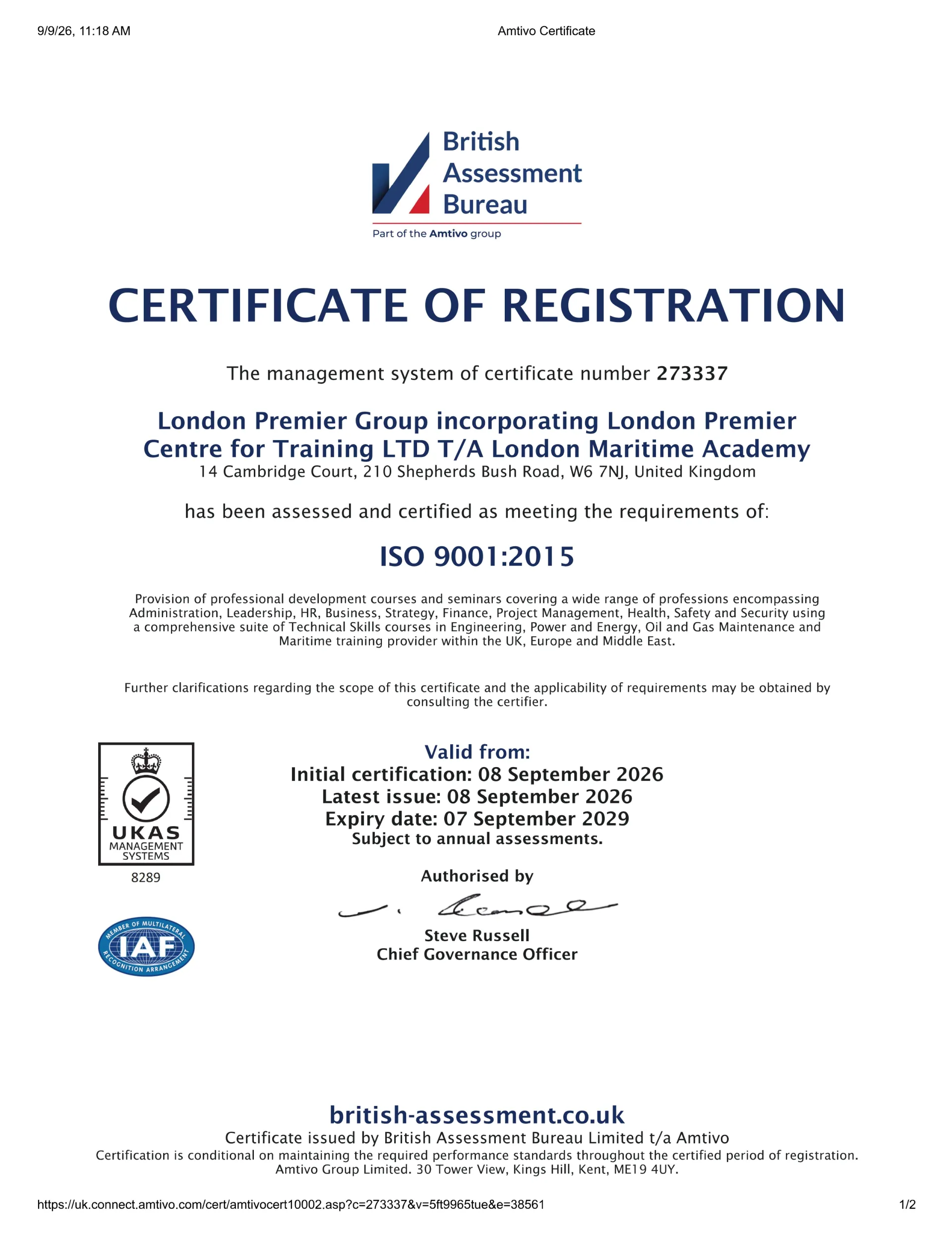 ISO 9001: Commitment to Quality Excellence